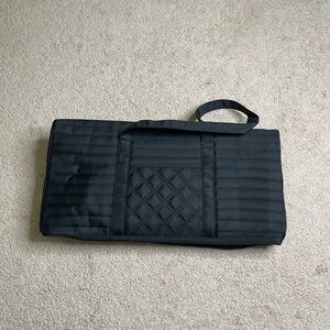 Black Quilted Tote Bag with Matching Pouch